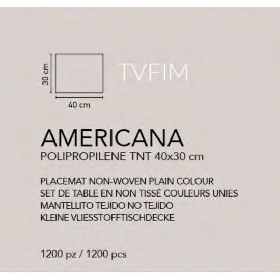 Tovaglietta americana in TNT  - 1200 pezzi 