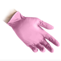 Guanti in nitrile ROSA - 100 pezzi