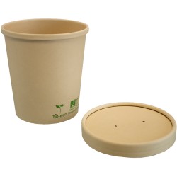 Contenitore per zuppe in carta di bamboo - 25 pezzi