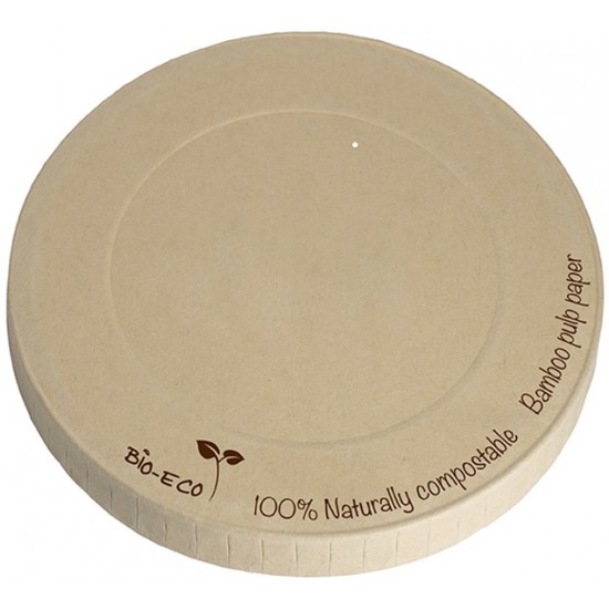 Coperchio BIO-compostabile in carta di bamboo (per bicchiere in carta di bamboo)